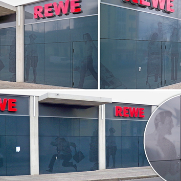 Lochblech Fassade REWE Markt Leipzig